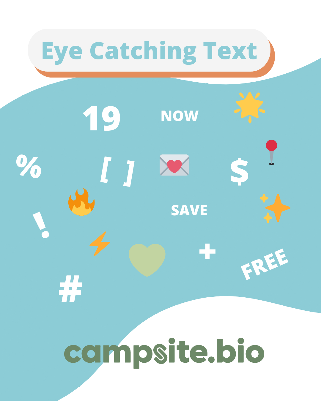 eye catching link label text Campsite.bio